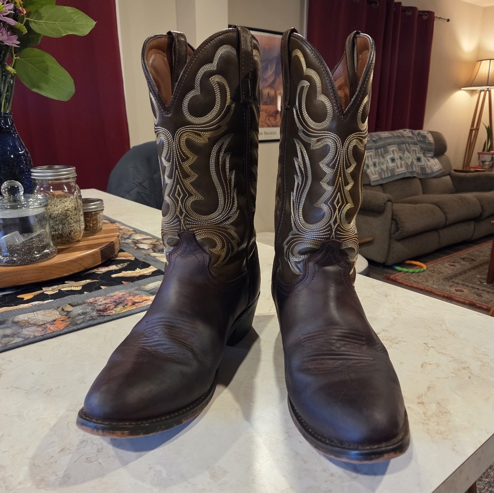 Guide Gear Brown Leather Cowboy Boots